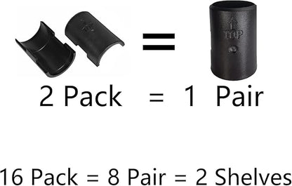 Wire Shelf Clips 16 Pack Wire Rack Lock Clip Replacements for 3/4 Inch Post Fit for Wire Shelving Sleeves System