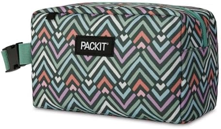 PackIt® Freezable Snack Box, Diamond Chevron, Built with EcoFreeze® Technology, Collapsible, Zip Closure with Buckle Handle, Designed For Work Snacks, Fresh Snacks On the Go, Adults, and All Ages