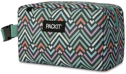 PackIt® Freezable Snack Box, Diamond Chevron, Built with EcoFreeze® Technology, Collapsible, Zip Closure with Buckle Handle, Designed For Work Snacks, Fresh Snacks On the Go, Adults, and All Ages