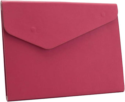 Enyuwlcm PU Leather A4 File Folder Document Holder Waterproof Portfolio Envelope Folder Case with Invisible Magnetic Closure Red