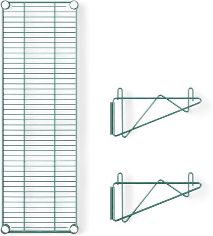 14" x 36" Green Wall-Mounted Wire Shelf with Epoxy Coating, Heavy-Duty Steel Storage Rack, NSF Certified, Easy Installation, Open Wire Design for Kitchen, Garage, or Utility Storage
