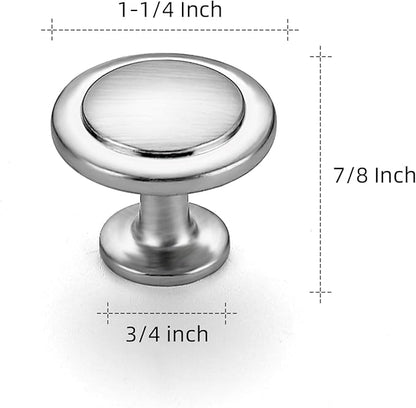 Ravinte 5 Pack 1-1/4 Inch Kitchen Cabinet Knobs Brushed Nickel Zinc Pulls Door Handles for Dresser Drawers