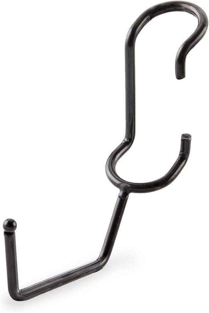 Shelf Pole Hooks | 5-Pack Black Utility Hooks | Snap-On Hanging Hooks for 1" Wire, Metal & Metro Shelving | Heavy Duty Garage, Workshop & Basement Storage Hooks