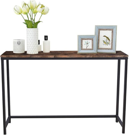 HOMERECOMMEND Console Table for Entryway Narrow Sofa Tables Entryway Table Rustic Narrow Entrance Front Door Console Table Accent Table for Living Room Corridor Hallway Rustic Brown