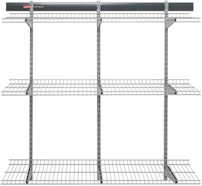 Rubbermaid Fasttrack Rail Storage 36"x12" 3-Shelf Kit, 350 lbs. Per Shelf, for Home/Garage/Shed/Workshop Organization