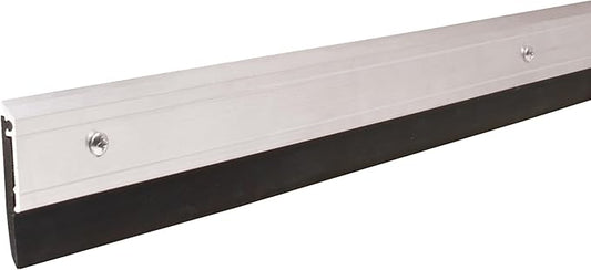 M-D Building Products 69604 All Season Aluminum Door Sweep for Bottom of Door, Heavy Duty Rubber Seal, Exterior & Interior Weather Stripping Bottom Door Seal, Commercial & Residential, (Silver, 48in)