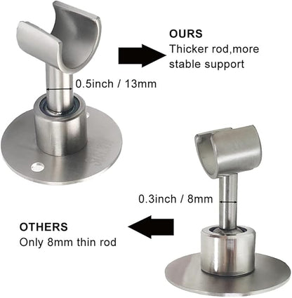 Shower Head Holder Wall Mount,Stainless Steel Handheld Shower Head Holder,Adjustable Shower Spray Holder Metal Shower Head Bracket,Brushed Finish