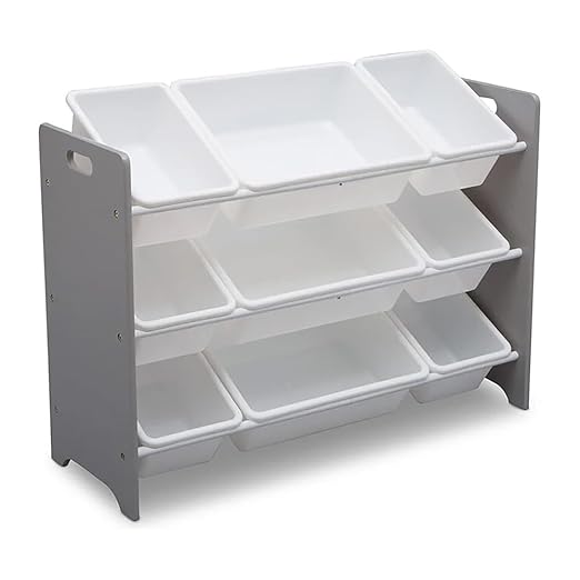 Delta Children MySize 9 Bin Plastic Toy Organizer - Greenguard Gold Certified, Grey