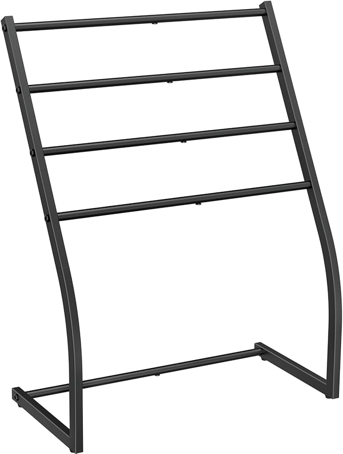 Honiter Towel Racks for Bathroom, Free Standing Towel Rack, 4 Tier Wide Towel Dryer Rack, Pool Towel Racks Outdoor, Blanket Ladder Holder, Metal Towel Bar Stand for Oversized Bath Towel