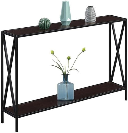 Convenience Concepts Tucson Console Table 47.25" - Modern Sofa Table with Storage Shelf, Entryway Hall Table for Living Room, Espresso/Black
