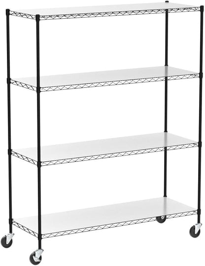 CAPHAUS NSF Commercial Grade Heavy Duty Wire Shelving w/Wheels, Leveling Feet & Liners, Storage Metal Shelf, Garage Shelving Storage, Utility Wire Rack Storage Shelves, 60 x 24 x 76 4-Tier w/Liner