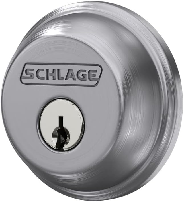 Schlage B60 N 626 Deadbolt, Keyed 1 Side, Highest Residential Security, Satin Chrome
