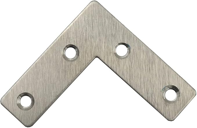 DGOL 24 Packs Two Sizes 3-1/8 inch and 2 inch L Stainless Steel Flat Corner Braces with Screw, Picture Photo Frame Angle Bracket
