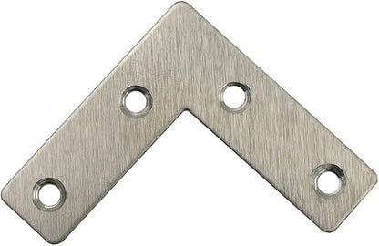 DGOL 24 Packs Two Sizes 3-1/8 inch and 2 inch L Stainless Steel Flat Corner Braces with Screw, Picture Photo Frame Angle Bracket