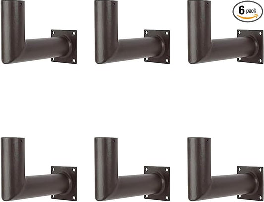 LED ENERGY PLUS 90 Degree Wall Mount L-Shape Bracket for Slip Fit Lights (2 3/8inch), Adjustable Wall Bracket Angle, Right Angle Tenon Adapter for Wall Bracket (6 Pack), Bronze, LP-1331