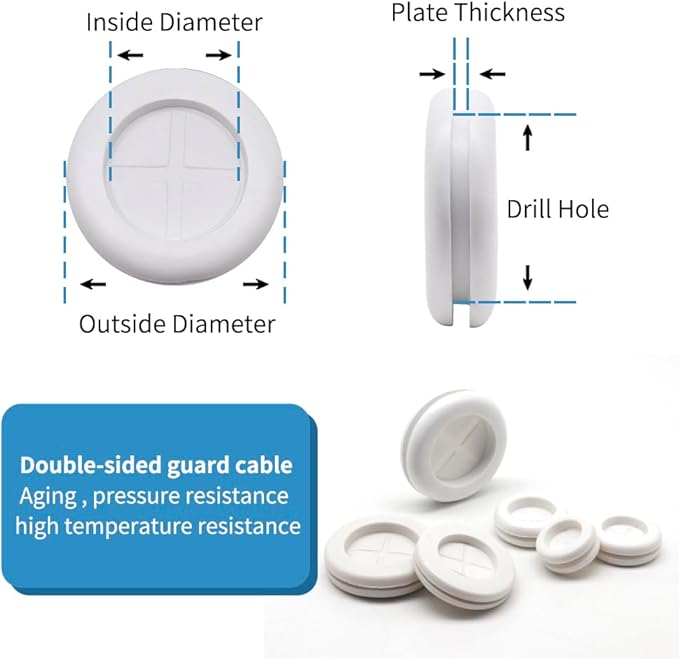 66Pcs Rubber Grommet Assorted Kit, Drill Hole Firewall Hole Plugs Wire Protection, 6 Sizes 1-13/16" 1-1/2" 1" 7/8" 5/8" 3/16"