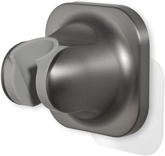 Hand held Shower Head Holder Wall Mount - Adjustable in 5 Positions - Dual Mount Option (Screw/Adhesive), Bathroom Shower sparyer Holder - Brushed Nickle