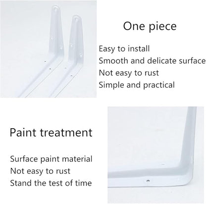 Shelf Brackets, White 10×8 in Heavy-Duty L Bracket 10 PCS, Metal Angle Bracket Used for Suspension Rustic Farmhouse Decoration