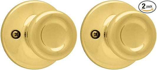 Kwikset 94880-570 Tylo Half-Dummy Knob in Polished Brass (Pack of 2)