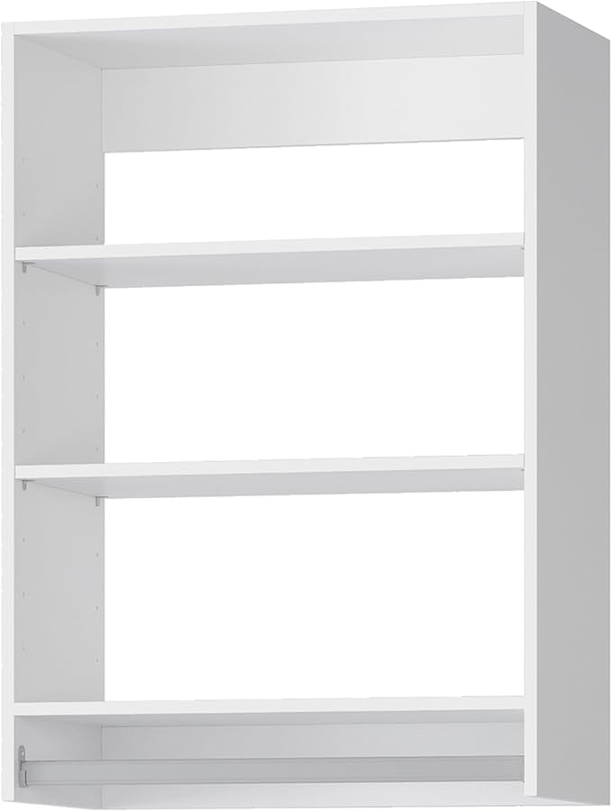 ROOMTEC 19.5" Medium Hanging Closet Unit, Modular Closet System with Hanging Rod, Wardrobe Organizer for Bedroom or Walk-in Closet, Wall Mounted, Customizable Clothes Storage Unit, White