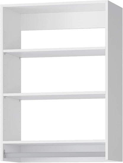 ROOMTEC 25.5" Medium Hanging Closet Unit, Modular Closet System with Hanging Rod, Wardrobe Organizer for Bedroom or Walk-in Closet, Wall Mounted, Customizable Clothes Storage Unit, White