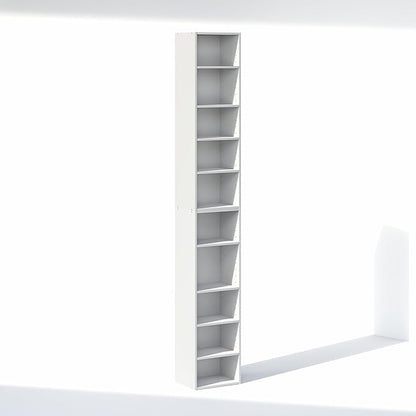 Furinno PASIR 10-Tier Closet Organizers and Storage, Open Shelf, Storage Organizer, 12-Inch Width, for Closet, Bedroom, White