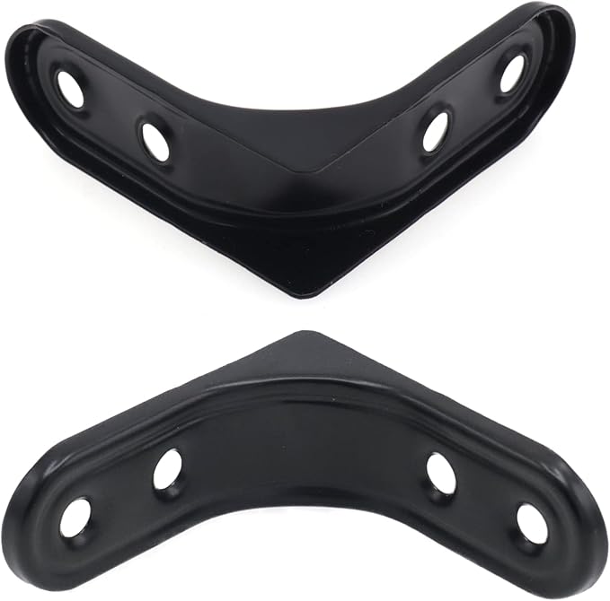 8pcs 2 Inch Heavy Duty L Brackets - 90 Degree Wall Mount Right Angle Corner Braces for Shelves, Wood, Cabinets - Black Powder Coated Steel Shelf Supports with Mounting Screws Included