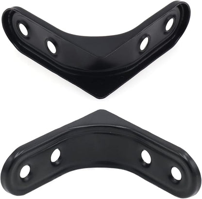8pcs 2 Inch Heavy Duty L Brackets - 90 Degree Wall Mount Right Angle Corner Braces for Shelves, Wood, Cabinets - Black Powder Coated Steel Shelf Supports with Mounting Screws Included