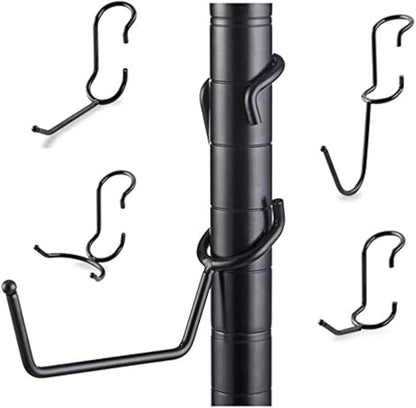 Shelf Pole Hooks | 5-Pack Black 1" Variety Pack Hooks | Snap-On Hanging Hooks for Wire, Metal & Metro Shelving | Heavy Duty Garage, Workshop, Basement & Pantry Storage Hooks