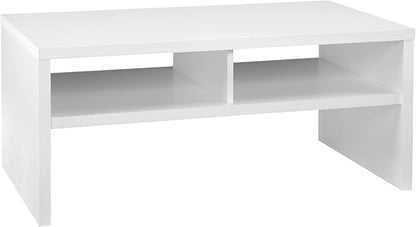 ClosetMaid 1654 Rectangular Coffee Table with Storage Shelves, White