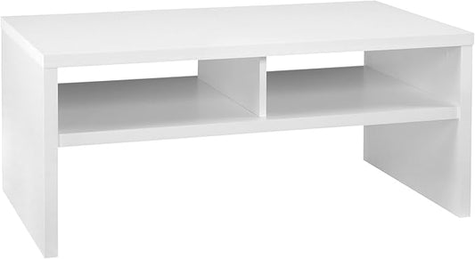 ClosetMaid 1654 Rectangular Coffee Table with Storage Shelves, White