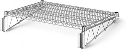 24" x 36" Chrome Wall-Mounted Wire Shelf with Epoxy Coating, Heavy-Duty Steel Storage Rack, NSF Certified, Easy Installation, Open Wire Design for Kitchen, Garage, or Utility Storage