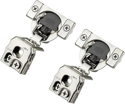 30 Pack 15 Pair 1-3/8 inch Overlay Soft Close Hinges for Kitchen Cabinet Hinges Satin Nickel Hidden Hinges Stainless Steel Concealed Hinge self Closing