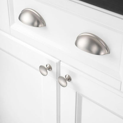 KOOFIZO 20-Pack Round Cabinet Knob - Brushed Nickel Pull Handle (Dia.30mm / 1.2 Inch) for Kitchen Cupboard Door, Bedroom Dresser Drawer, Bathroom Wardrobe Hardware