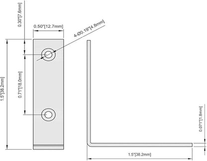 40 Pack L Bracket Corner Braces, Small Metal L Brackets for Wood, 1.5 inch Steel Joist Right Angle Brackets for Wood Shelves Chair Drawer Cabinet with Screws, Zinc Plated HOME MASTER HARDWARE