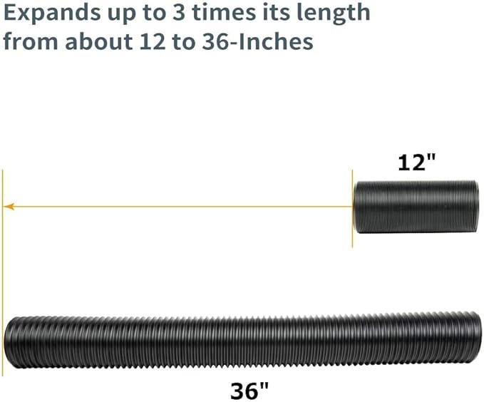 POWERTEC 4'' x 36" Dust Collection Hose, Flexible 4 Inch Dust Collector Hose for Table Saw, Drill Press, Woodworking and Wood Shop Dust Collection System (70128V)