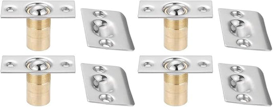 JQK Closet Ball Catch Door Hardware, Stainless Steel Catch Adjustable with Strike Plate, Chrome Finish 4 Pack, HBC100-CH-P4