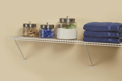 ClosetMaid Wire Shelf Kit with Hardware, 4 Ft. Wide, for Pantry, Closet, Laundry, White Vinyl Finish