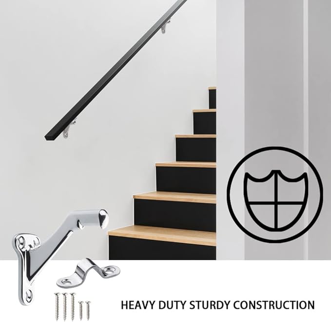 Triumph Hardware,3 Pack,3" Heavy Duty Handrail Bracket Polished Chrome,Stair Railing Bracket