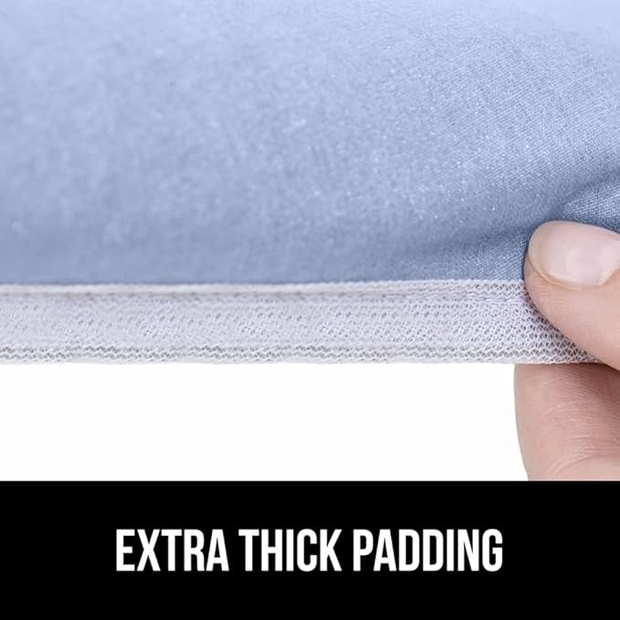 GORILLA GRIP The Original Ironing Board Cover and Pad, Silicone Coating, Thick Scorch Resistant Padding, Heavy Duty Iron Covers Standard Boards, Hook and Loop Fastener Strap, Blue, 18x49