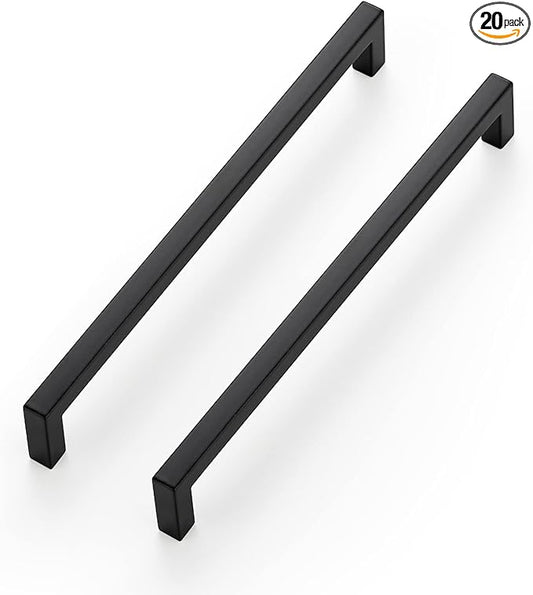 Ravinte 20-Pack Square Drawer Handles, 7-1/2 Inch, Matte Black, Pack of 20