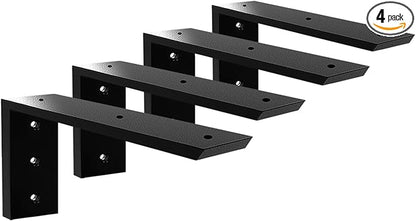 Countertop Support Bracket 12 Inch 4 Pack Countertop Bracket for Granite 3/8" Thick 12"x6"x2.5" Heavy Duty L Brackets Shelf Brackets Metal Corbels for Quartz/Granite/Wood/Concret/ Laminate Countertops