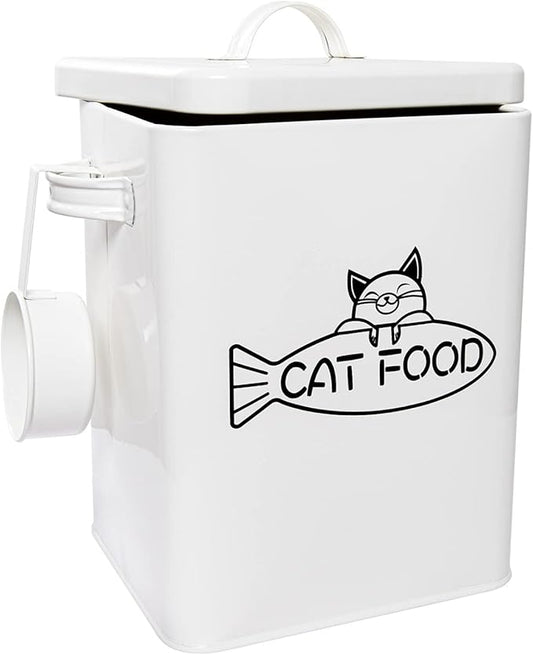 Dog and Cat Food Storage Container, Farmhouse Pet Food Containers with Lid and Dry Food Scoop, Durable Airtight Great Gift for Pet Owners