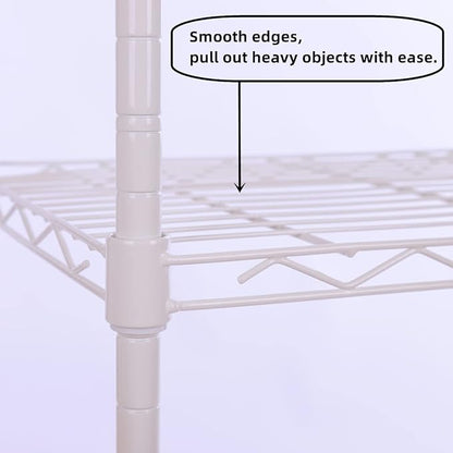 GIOTORENT 6-Tier Storage Shelves Standing Shelving Metal Units, Adjustable Height Wire Shelf Display Rack for Pantry Laundry Bathroom Kitchen 16.6” x 11.8” x 63”, White