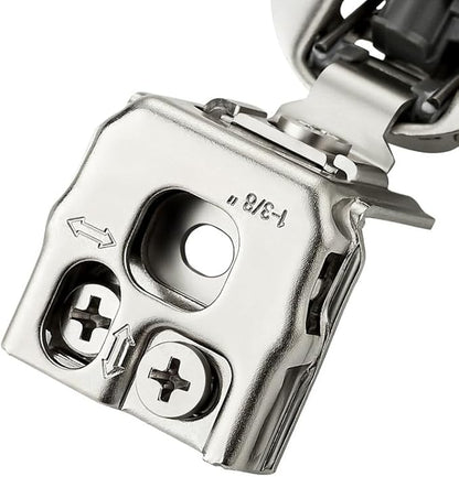 60 Pack 30 Pairs 1-3/8 inch Overlay Soft Close Hinges for Kitchen Cabinet Hinges Satin Nickel Hidden Hinges Stainless Steel Concealed Hinge self Closing