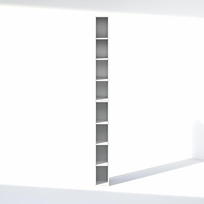 Furinno Fulda 8-Tier Closet Organizers and Storage, Open Shelf, Storage Organizer, 6-Inch Width, for Closet, Bedroom, White