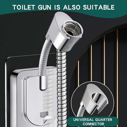 2pcs Shower Head Holder Wall Mount, 360° Adjustable Handheld Holder, No-Drill Strong Adhesive Wand Bracket, Waterproof Shower Handle Holder Fits up to 0.83 Inch, Bathroom Accessories, Chrome