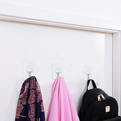 FOTYRIG Adhesive Hooks 15lb(Max) 180 Degree Rotating Heavy Duty Sticky Wall Hooks for Hanging Space Saving Towel Hooks Holder Seamless Stick on Bathroom Kitchen Office Outdoors-20 Packs