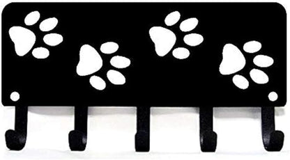 Walking Dog Paws Key Rack Hanger & Organizer - Small 6 inch Wide - Made in USA - Gifts for Dog Lovers