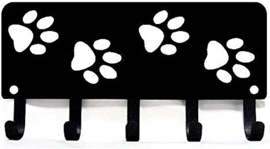 Walking Dog Paws Key Rack Hanger & Organizer - Small 6 inch Wide - Made in USA - Gifts for Dog Lovers
